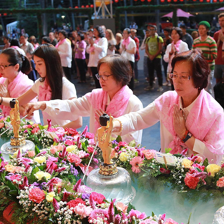 Volunteers Participating in Bathe of the Buddha Dharma Service