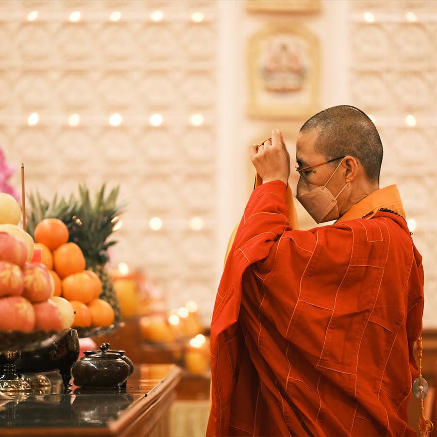 Venerable performing a ceremony