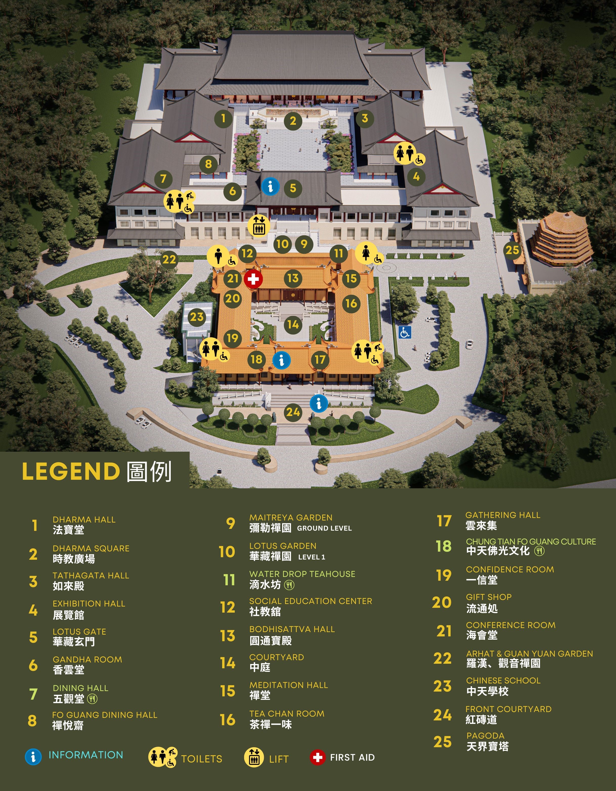 Chung Tian Temple map